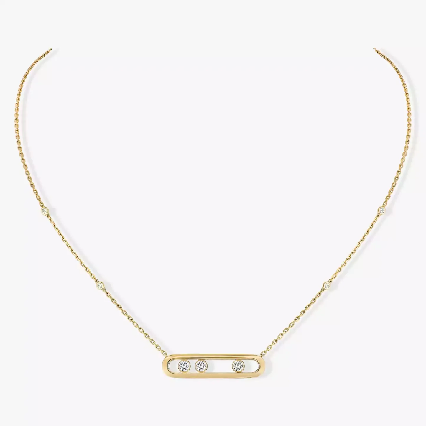 Move Yellow Gold Diamond Necklace