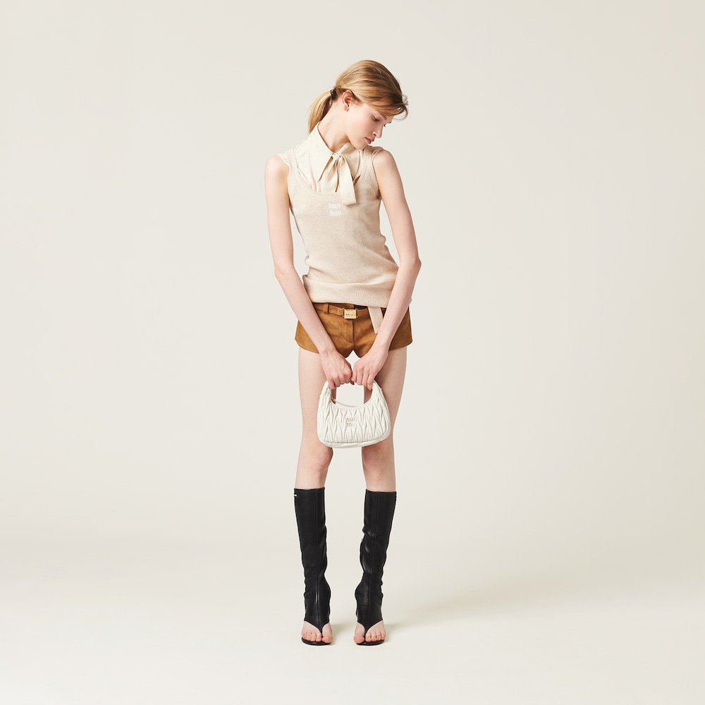 Wander matelassé nappa leather hobo bag