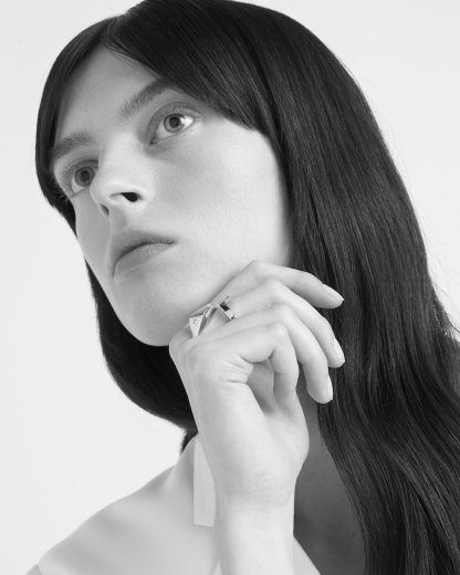 Eternal Gold toi et moi snake ring in white gold