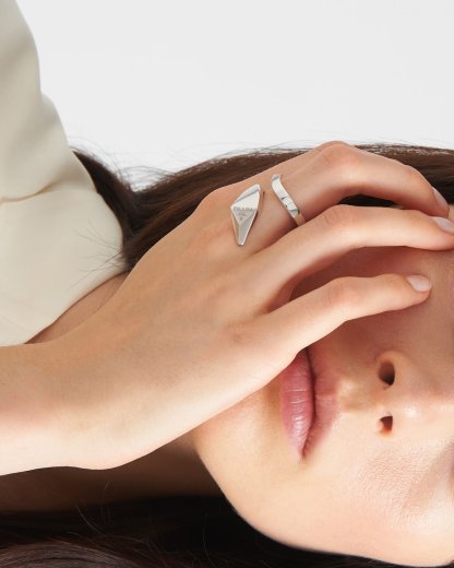 Eternal Gold toi et moi snake ring in white gold