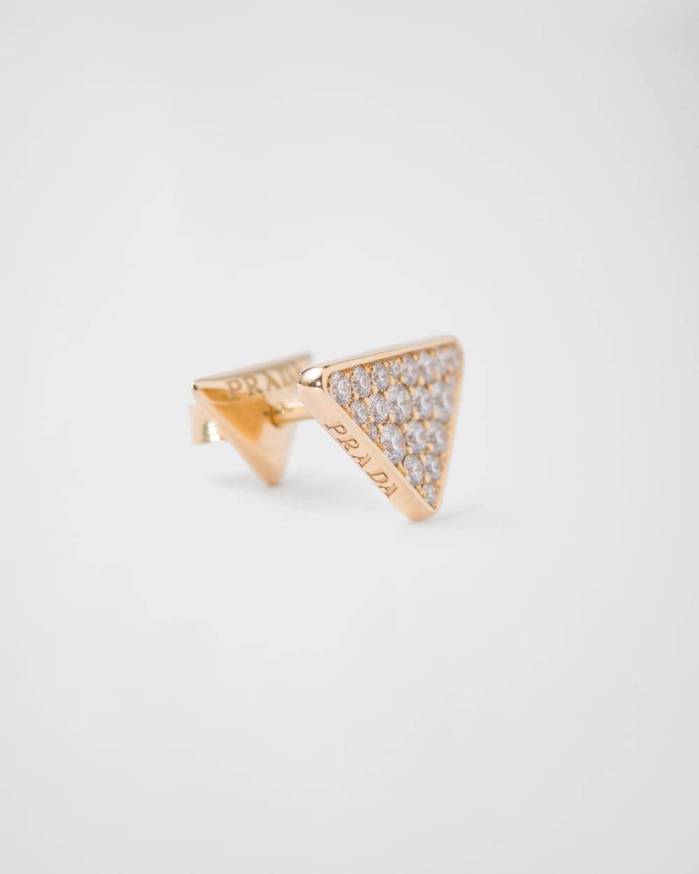 Eternal Gold single earring in yellow gold with diamonds