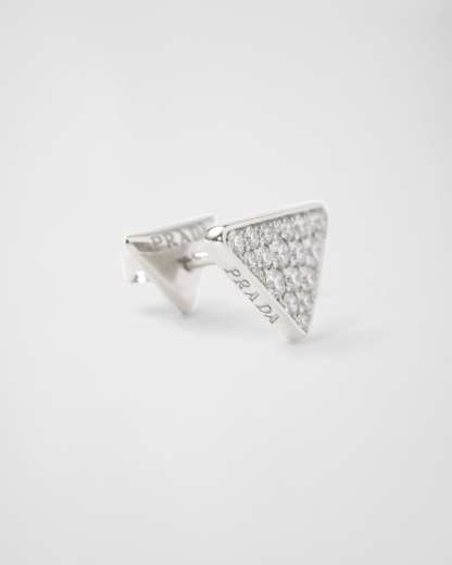 Eternal Gold single earring in white gold with diamonds