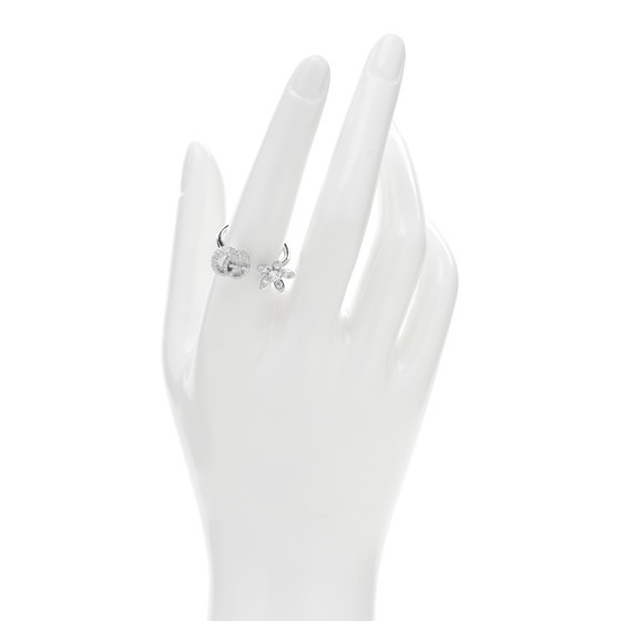 18K White Gold Diamond Flora Open Ring