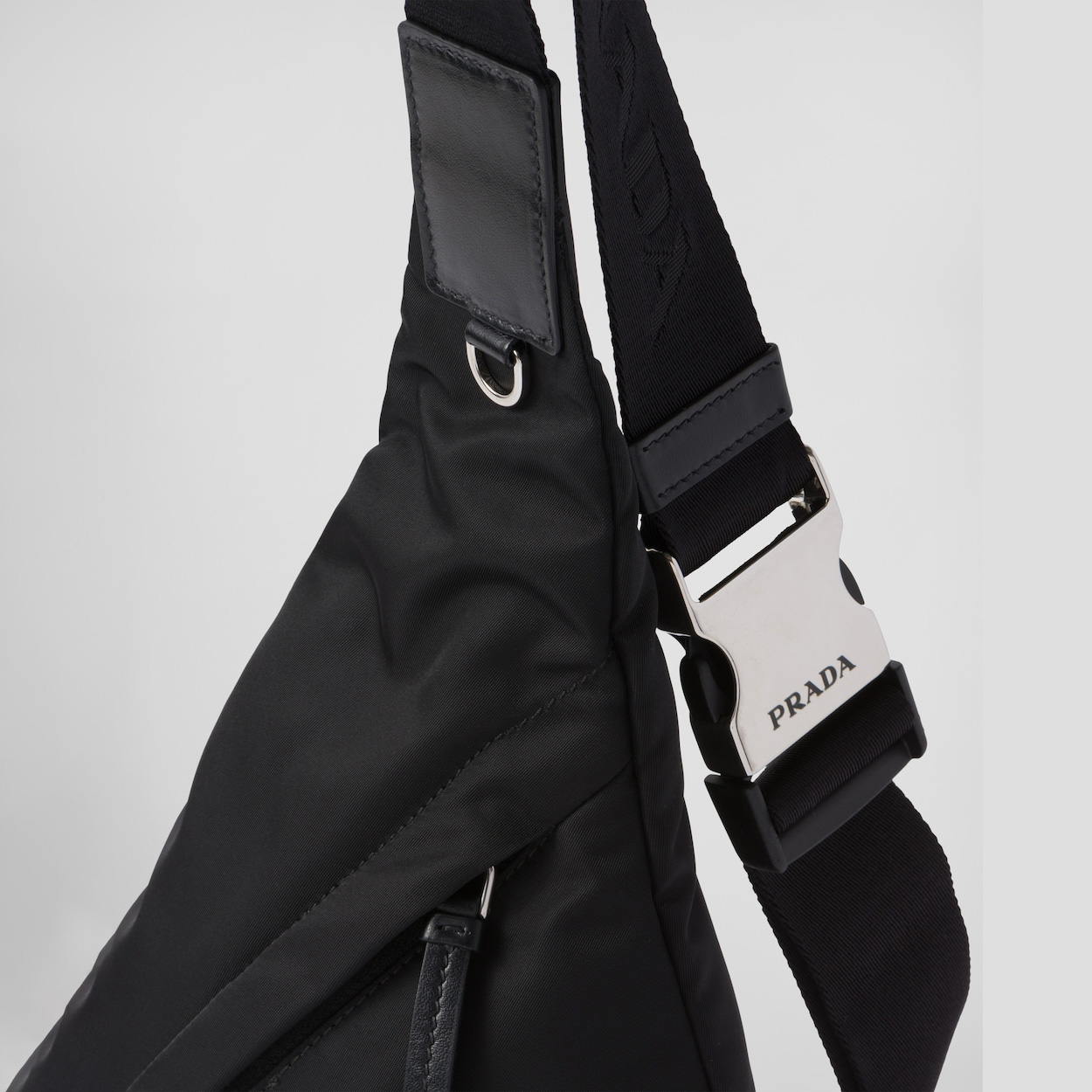 Re-Nylon and leather backpack