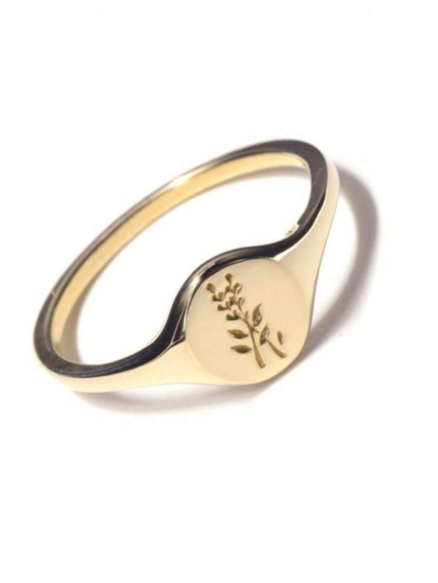 1 Piece Stylish Minimalist Lavender Plant Decor Women's Ring