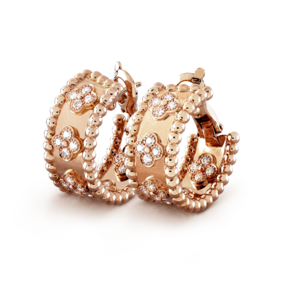 Perlee clovers hoop earrings