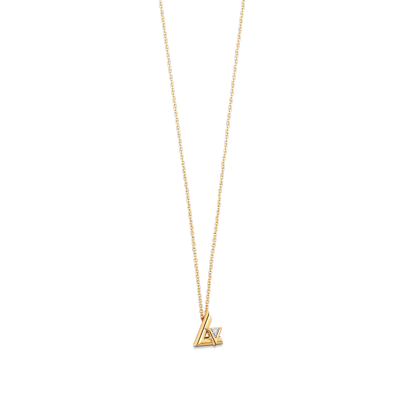 Volt One Small Pendant, Yellow Gold And Diamond