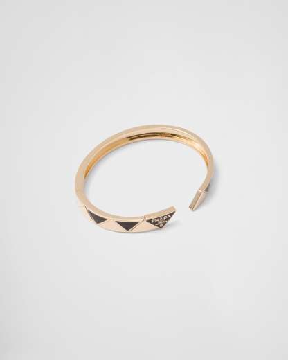 Eternal Gold bangle bracelet in yellow gold with ceramic elements