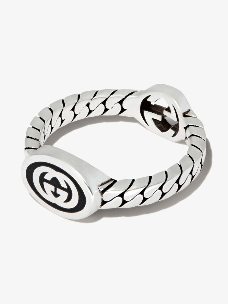 Sterling Silver Interlocking G Chain Ring