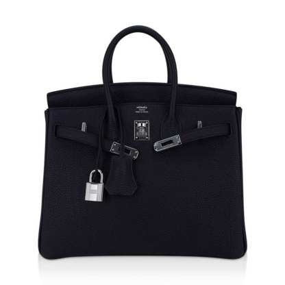 Birkin 25 Bag Black Togo Leather with Palladium Hardware