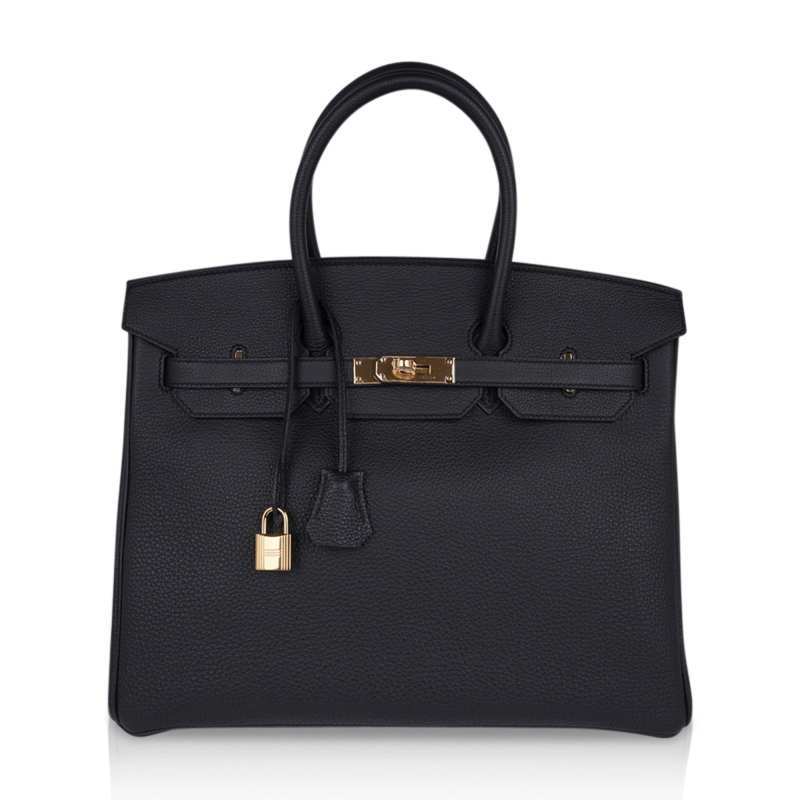 Limited Edition Birkin 35 Bag Plomb (Off Black) Togo Leather with Gold Hardware