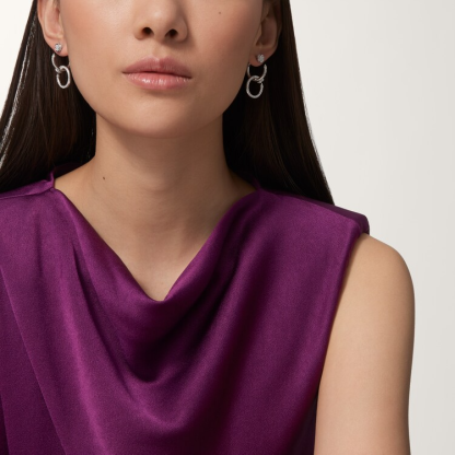 JUSTE UN CLOU EARRINGS, DOUBLE, PAVED