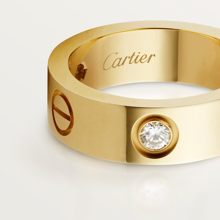 LOVE RING, CLASSIC MODEL, 3 DIAMONDS & LOVE RING