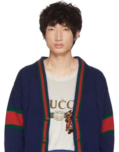 Double G K18YG Necklace Total Weight Approx. 16.4g 63cm Jewelry