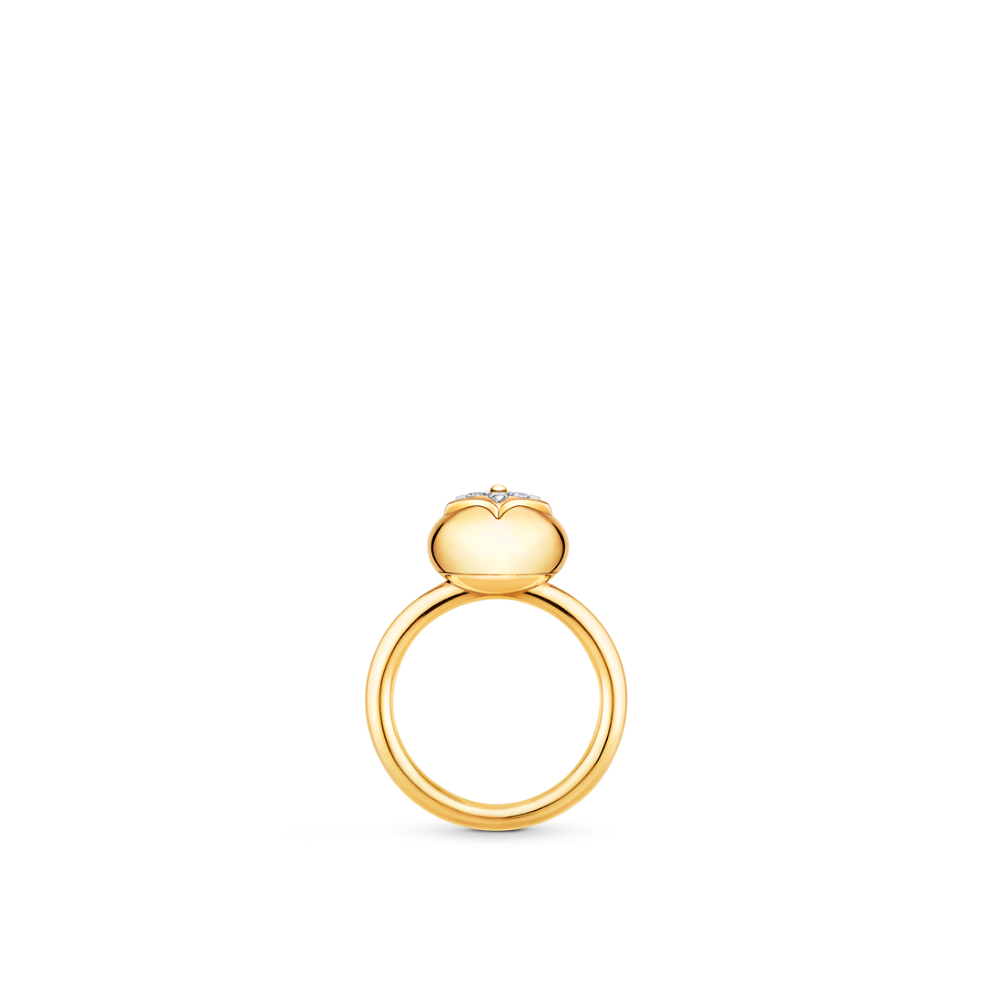 Color Blossom Ring, Yellow Gold, White Gold And Diamonds