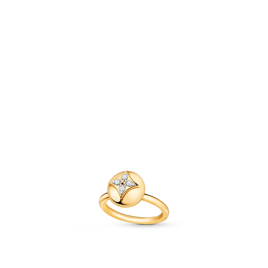 Color Blossom Ring, Yellow Gold, White Gold And Diamonds