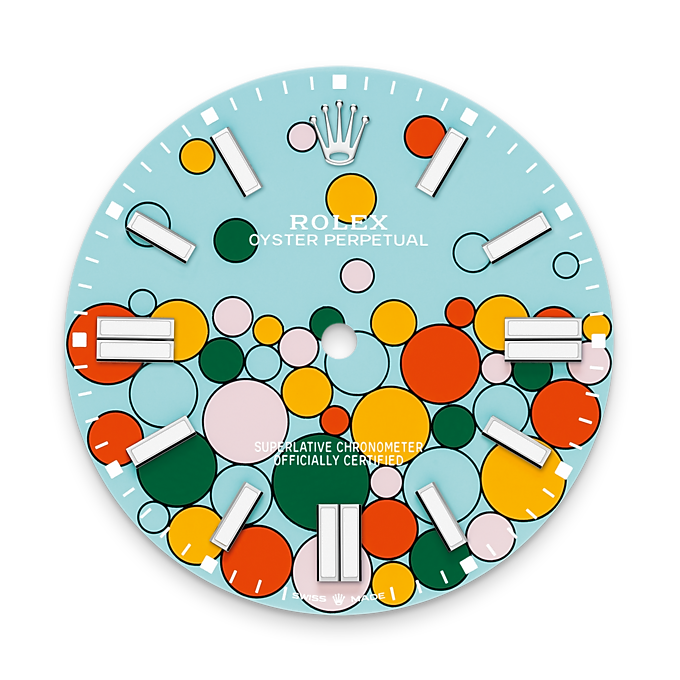 Oyster Perpetual 41, Oystersteel, 41mm, Turquoise Celebration Motif Dial, Ref# 124300-0008