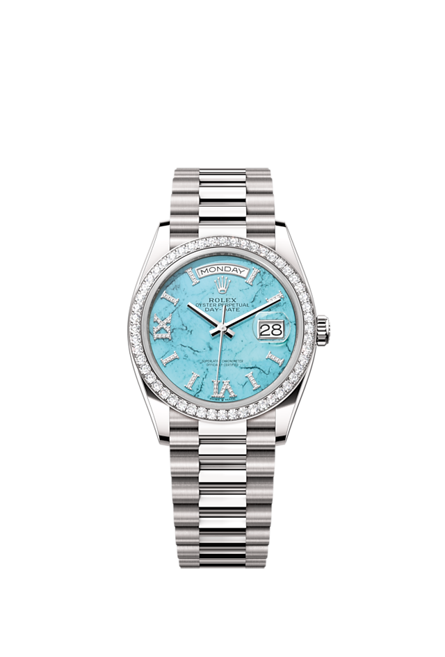 Day-Date 36, 18k White Gold with Diamond-set , 36mm, Ref# 128349rbr-0031