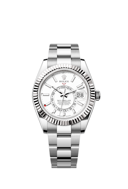 Sky-Dweller, 42mm, Oystersteel and 18k White Gold, White, Oyster, Ref# 336934-0003