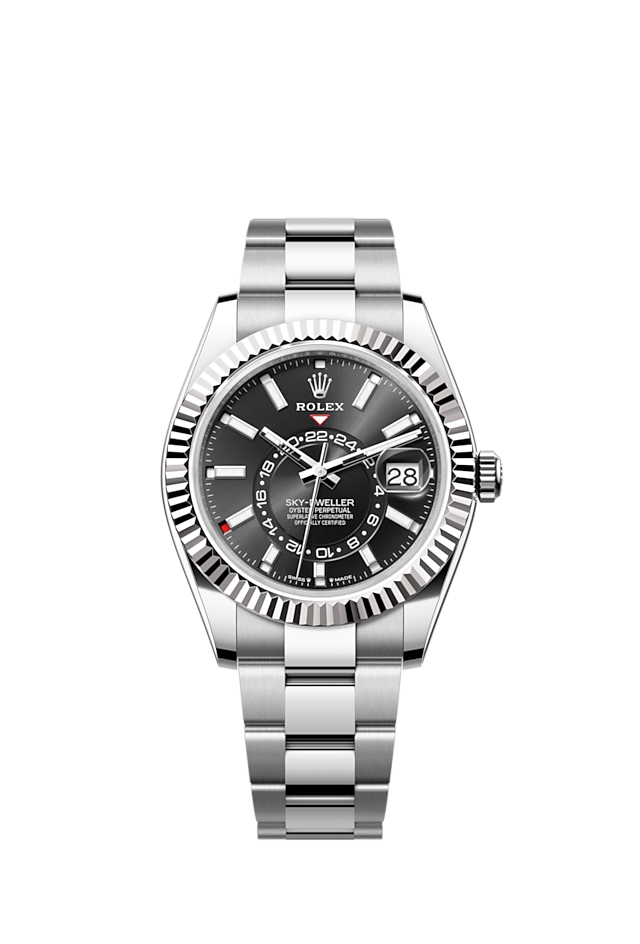 Sky-Dweller, 42mm, Oystersteel and 18k White Gold, Black, Oyster, Ref# 336934-0007