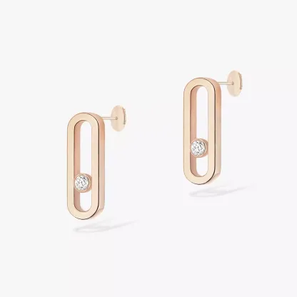 Move Uno Pink Gold Diamond Earrings