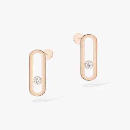 Move Uno Pink Gold Diamond Earrings