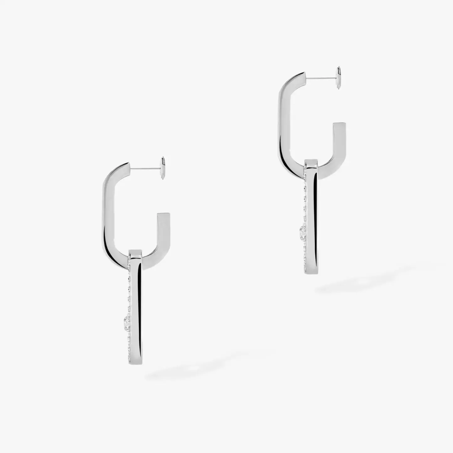 Move Link White Gold Diamond Earrings