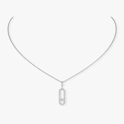 Move Uno Pavé LM White Gold Diamond Necklace