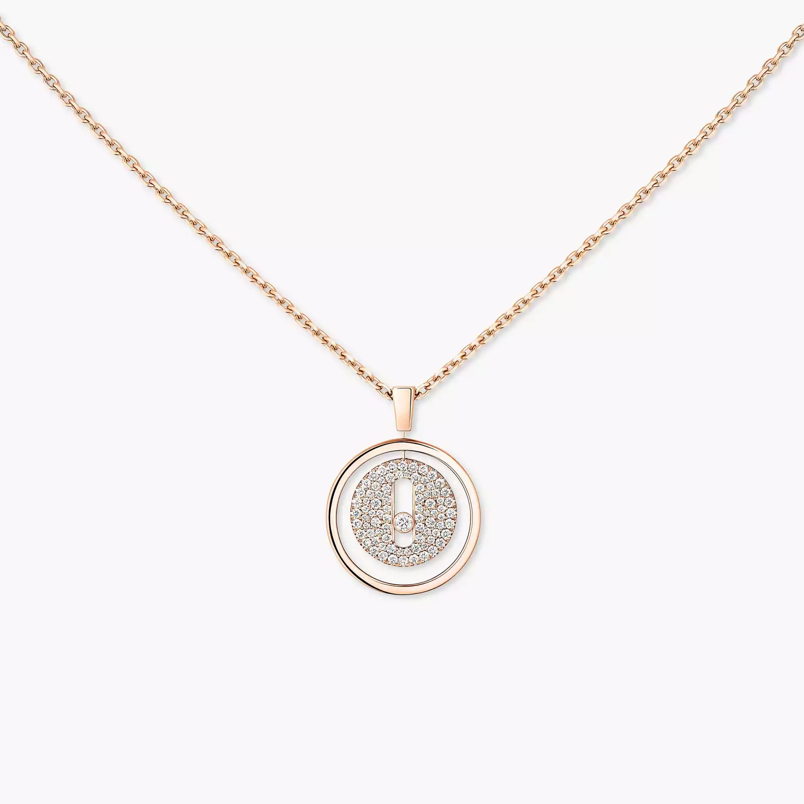 Lucky Move PM Pavé Collier Diamant Or Rose