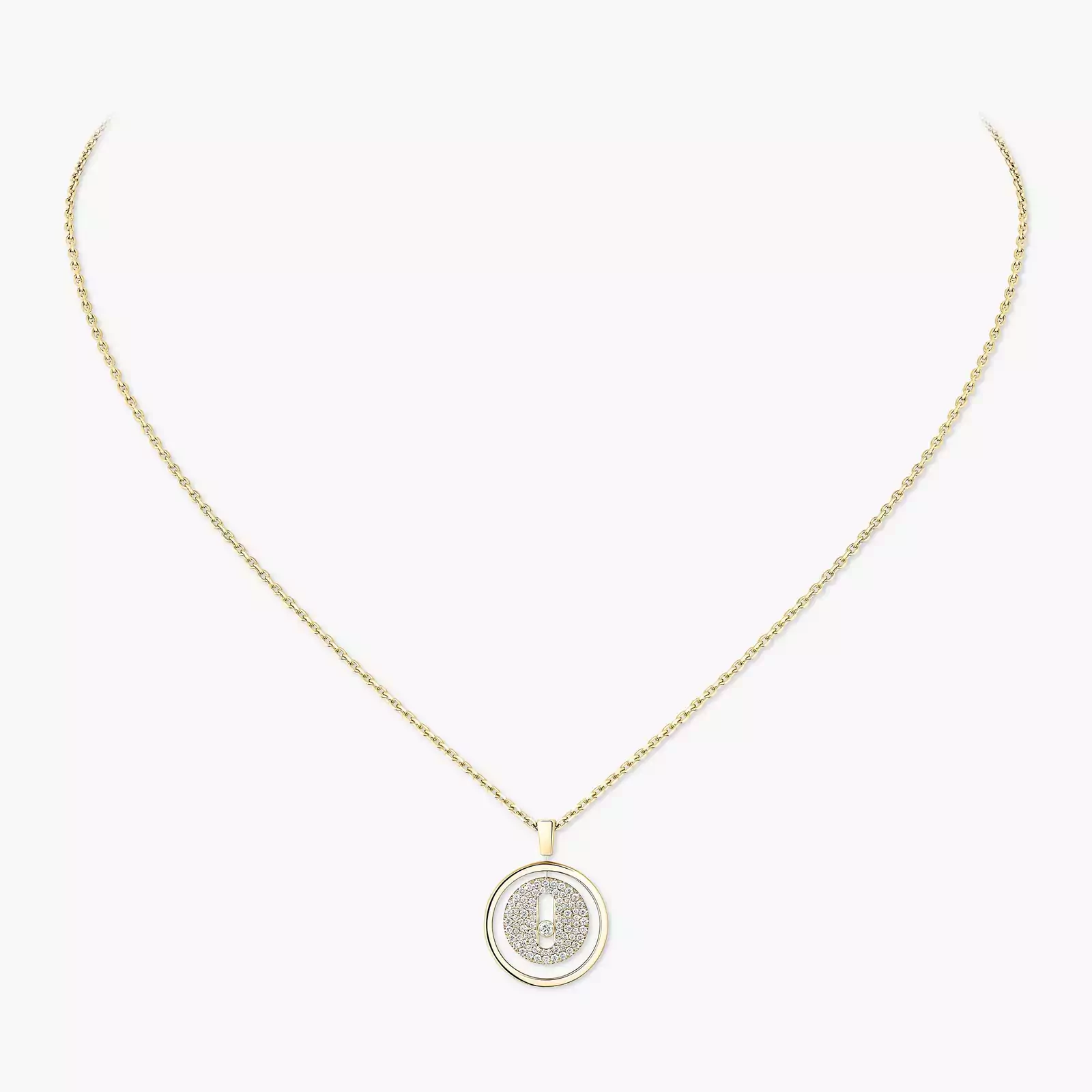 Lucky Move PM Pavé Collier Diamant Or Jaune