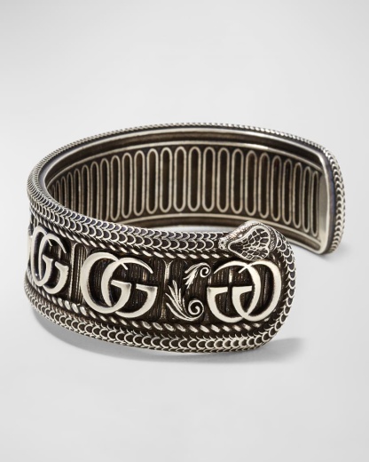 Garden Double G Snake Cuff Bracelet - Silver