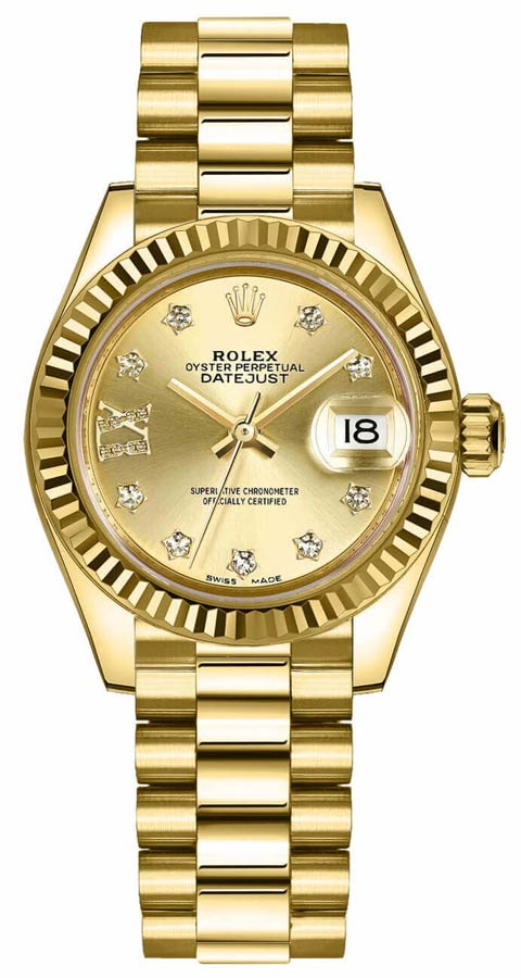 Lady-Datejust 28 Solid 18K Yellow Gold Women's Watch 279178-0013