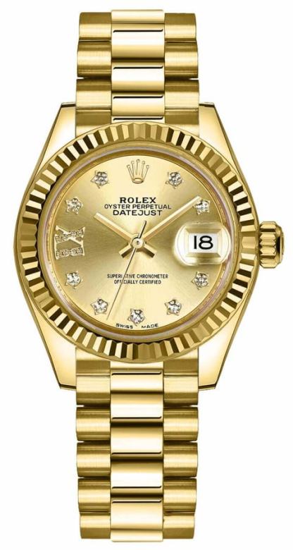 Lady-Datejust 28 Solid 18K Yellow Gold Women's Watch 279178-0013