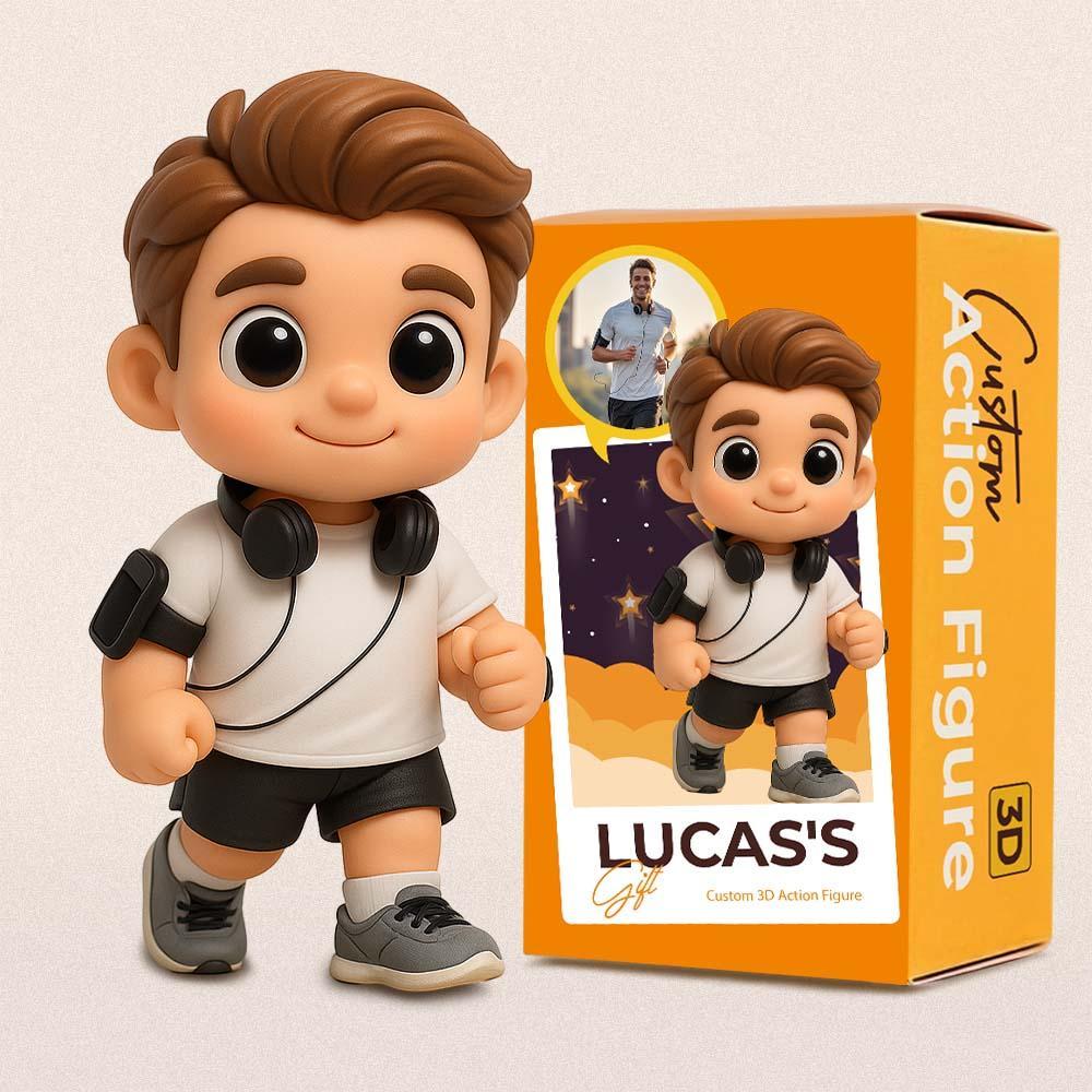 Personalisierte 3d-actionfigur. Verwandeln Sie Ihr Foto In Ein Einzigartiges Geschenk Für Sportliebhaber -