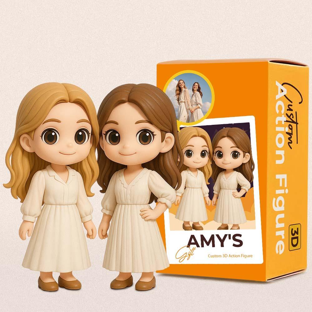 Personalisierte 3d-actionfigur Von Ihrem Foto, Personalisierte Spielzeugfigur, Individuelle Actionfigur, Geschenk Für Die Schwester -