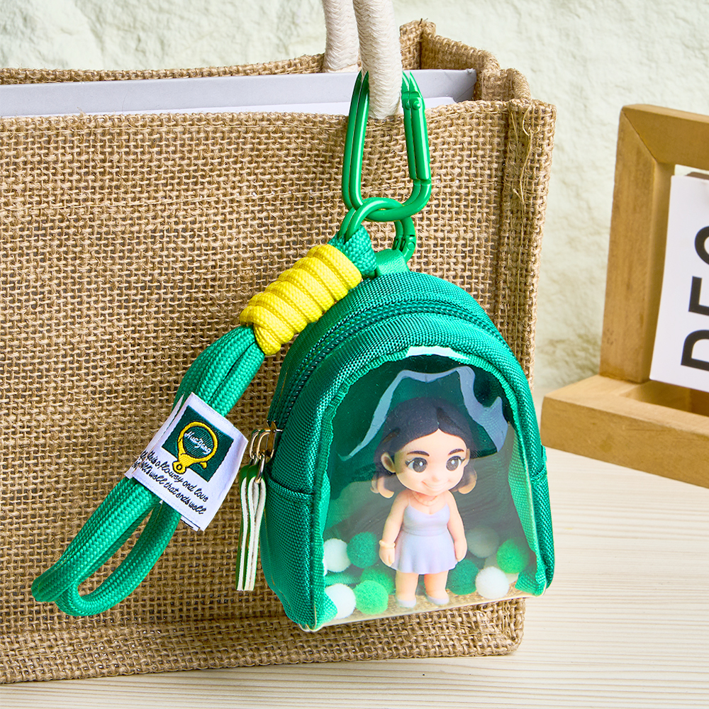 Custom 3D Figure Photo Generated Colorful Fabric Bag Pendant Personalized Bag Charm Accessory Perfect Gift for Couples, Boyfriends, Girlfriends