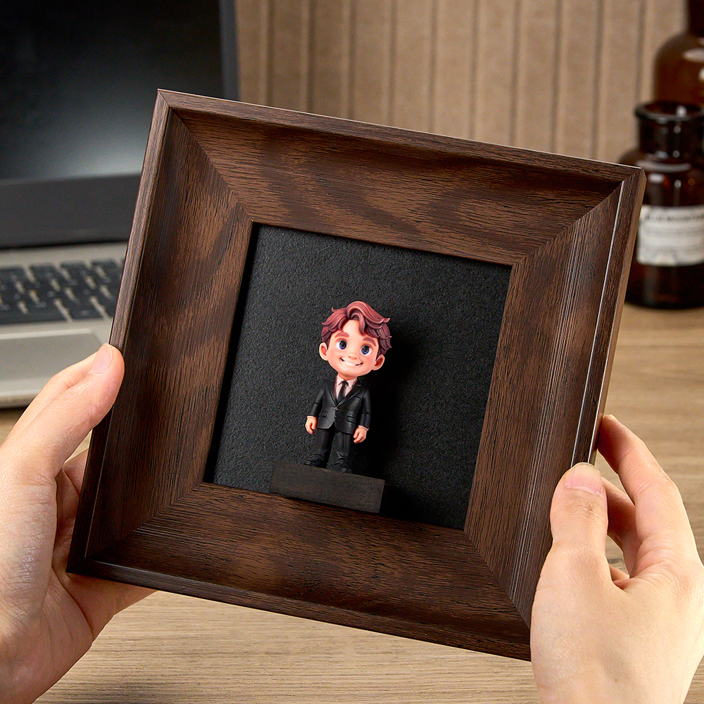 Benutzerdefinierte 3d Blind Box Spielzeug Figur In Hängen Rahmen Wand Rahmen Home Decor Plaque Geschenk Für Paar