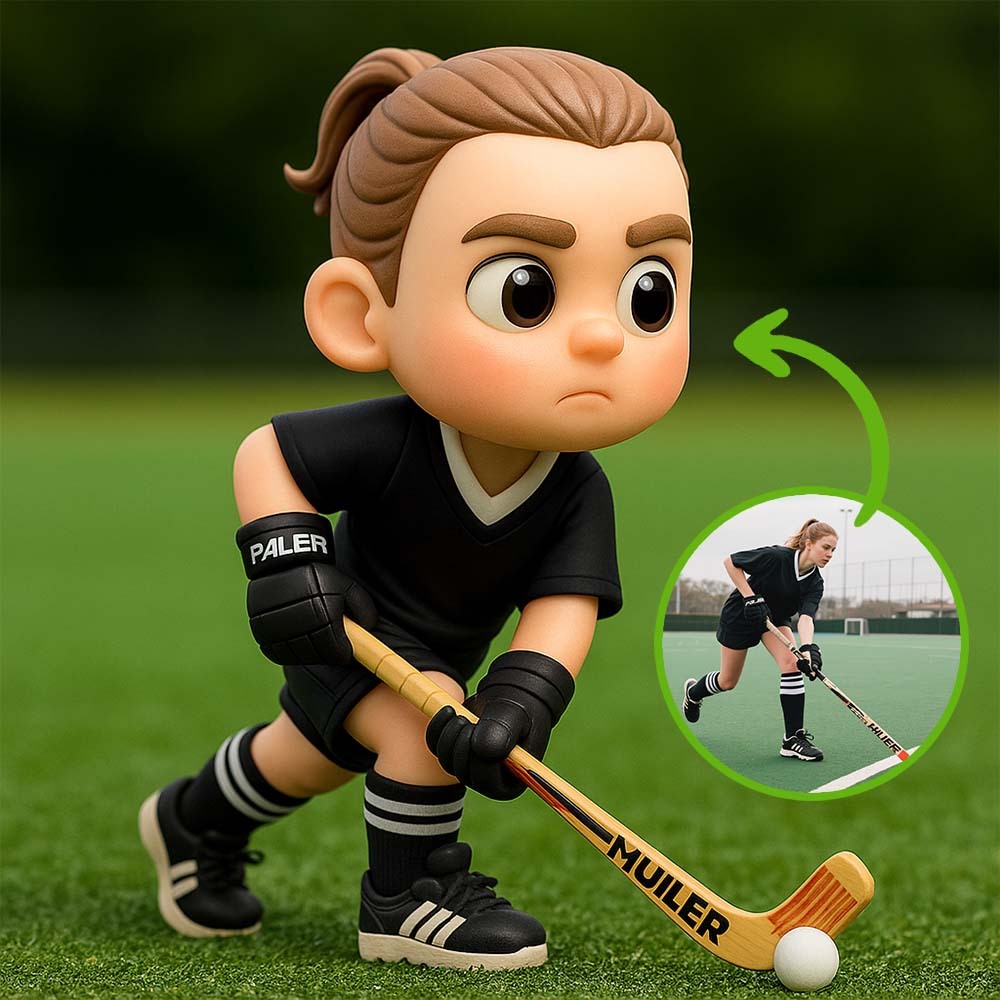 Personalisierte 3d-figur Vom Foto, Geschenk Für Eishockeyfans, Personalisierte Hockeyspieler-statue Zur Erinnerung An Torschützen - 