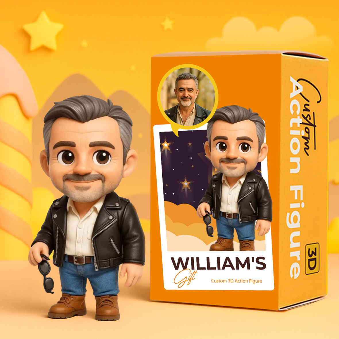 Personalisiertes Actionspielzeug nach Foto – personalisierte Spielzeugfigur – personalisierte Actionfigur – Geschenke für Papa