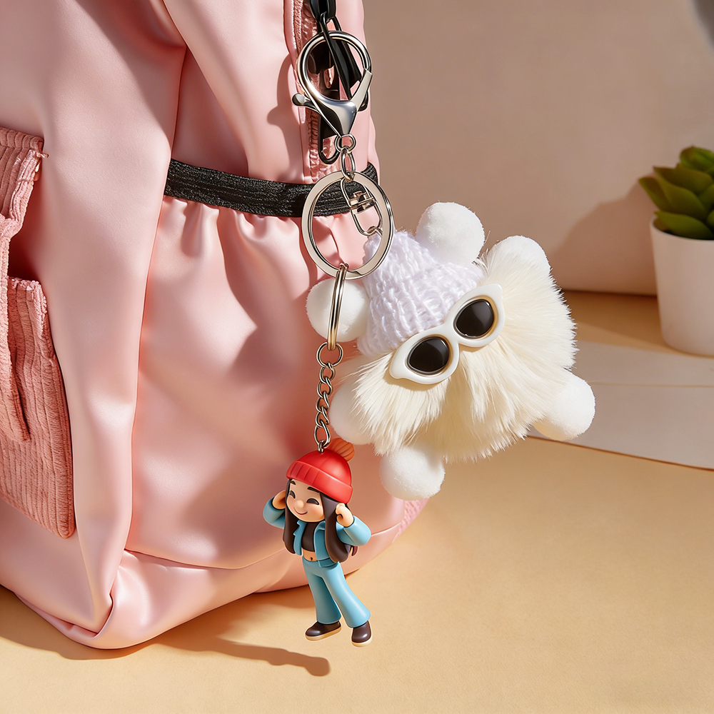 Personalisierter Schlüsselanhänger Mit Foto Und Plüschanhänger – Ein Romantisches Geschenk Für Sie! Einzigartige Geschenke Zum Geburtstag, Valentinstag Oder Jahrestag. - 