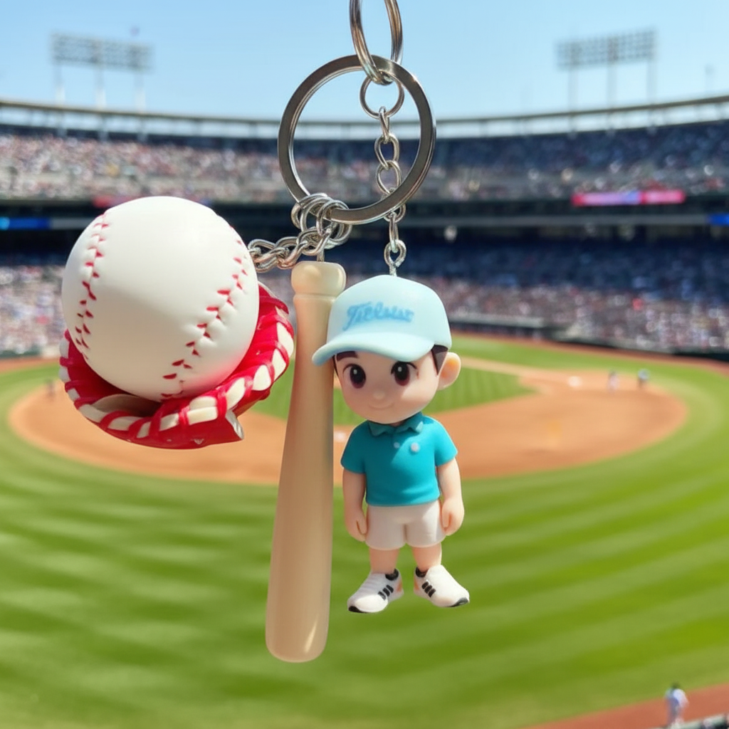 Personalisierter 3d-foto-schlüsselanhänger, Mini-figur Nach Ihrem Foto, Personalisierter 3d-baseballspieler-schlüsselanhänger, Geschenk Für Fans, Erinnerungsstück Für Sportbegeisterte
