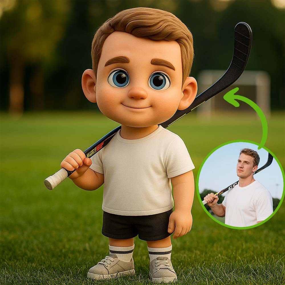 Personalisierte 3d-figur Vom Foto, Geschenk Für Eishockeyfans, Personalisierte Hockeyspieler-statue Zur Erinnerung An Torschützen - 