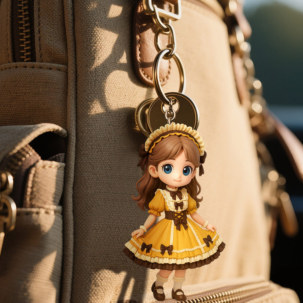 Personalisierter Schlüsselanhänger Im Lolita-stil Von Ihrem Foto, Personalisiertes Süßes Accessoire, Einzigartiges Geschenk Für Freunde, Liebhaber, Geburtstagsgeschenk - 