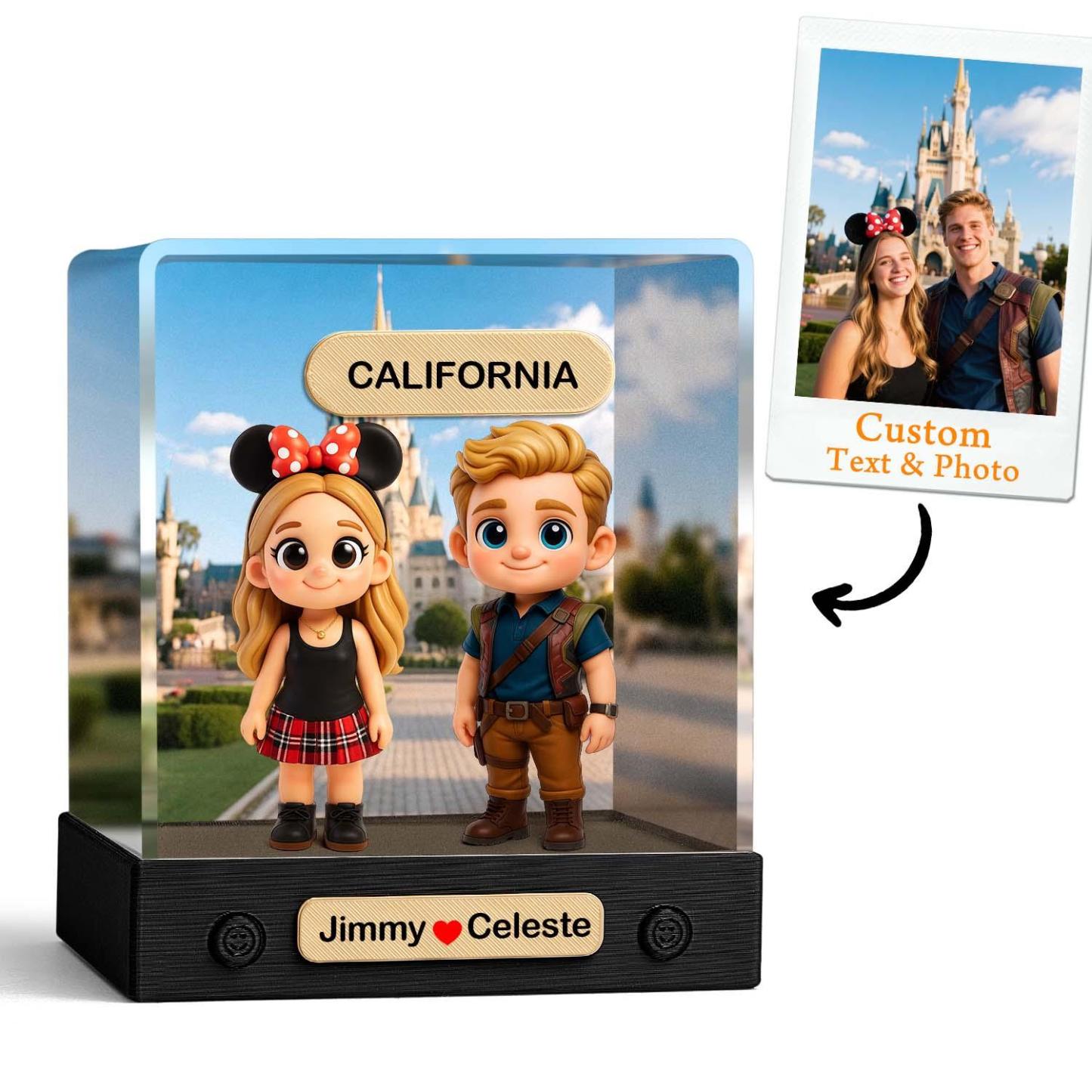 Personalisierte 3d-actionfigur Acrylbox Dekoration Von Ihrem Foto Personalisierter Hintergrund Spielzeugfigur Benutzerdefinierte Actionfigur Geschenke Für Sie/ihn - 