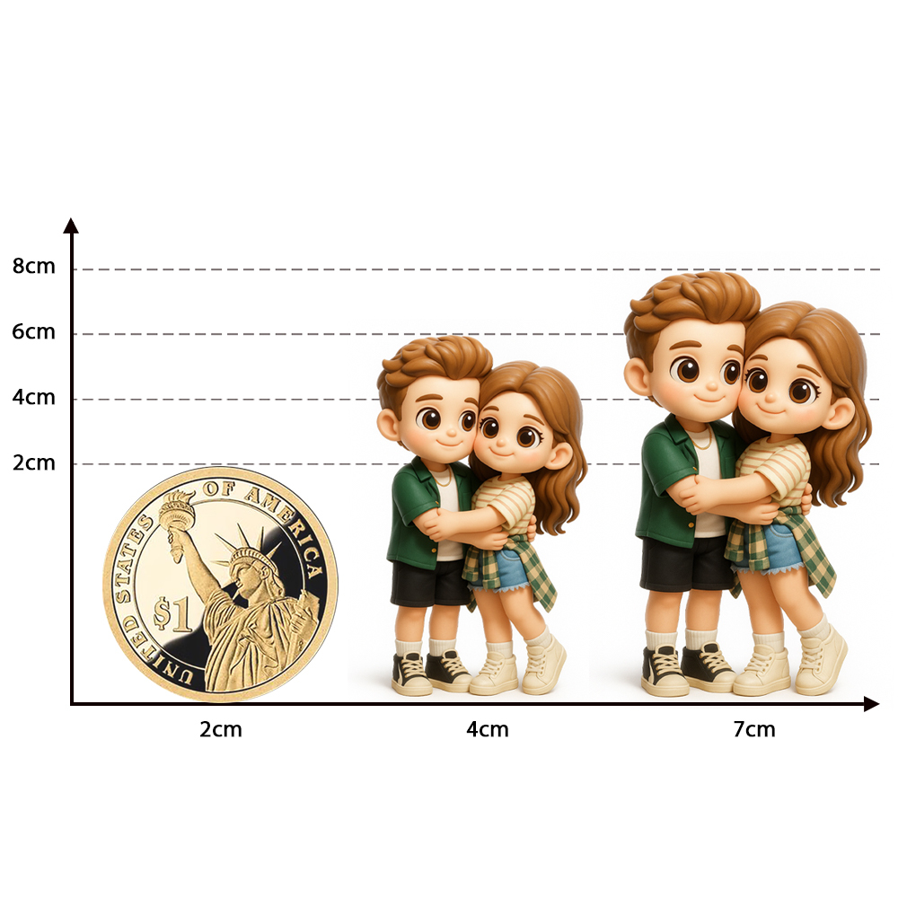 Personalisierte Doppelfigur Von Ihrem Foto, Personalisierte Paarfigur, Einzigartiges Verbundenes Puppengeschenk Für Verliebte, Jahrestag, Valentinstag, Hochzeit - 