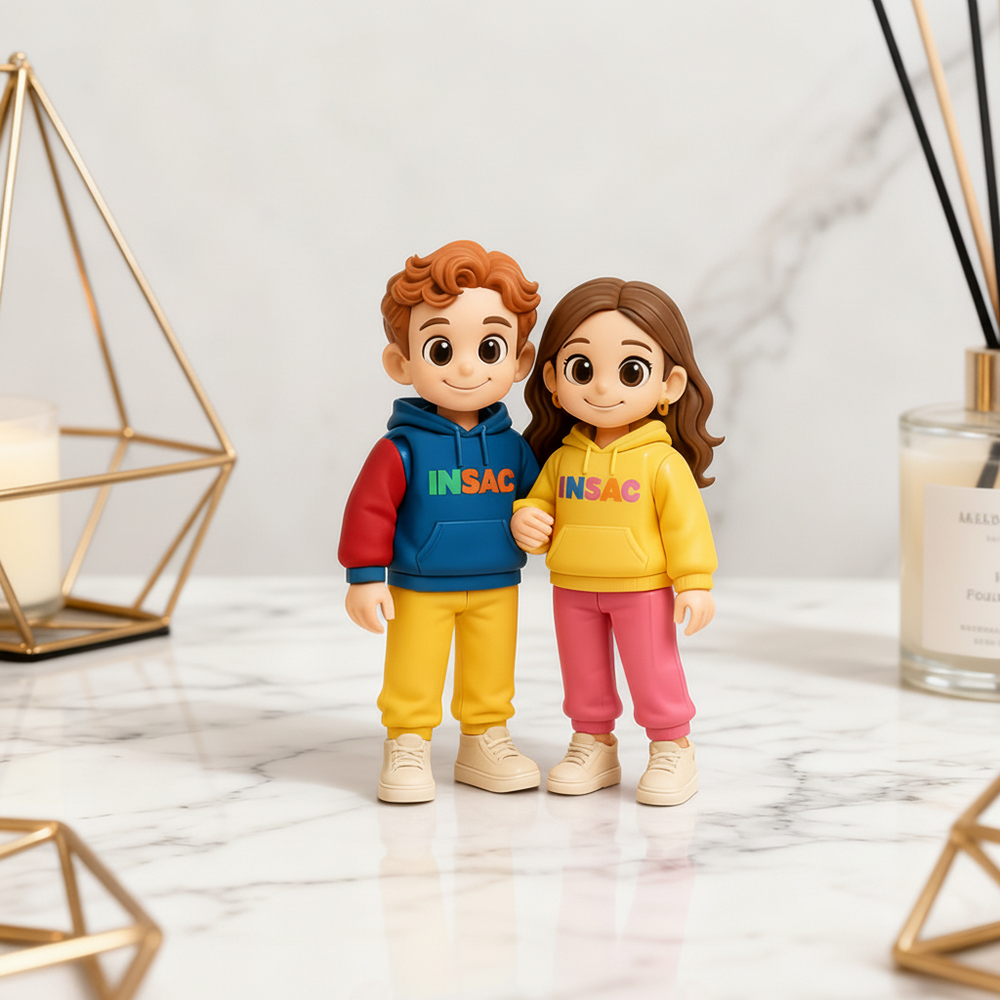 Personalisierte Doppelfigur Von Ihrem Foto, Personalisierte Paarfigur, Einzigartiges Verbundenes Puppengeschenk Für Verliebte, Jahrestag, Valentinstag, Hochzeit - 