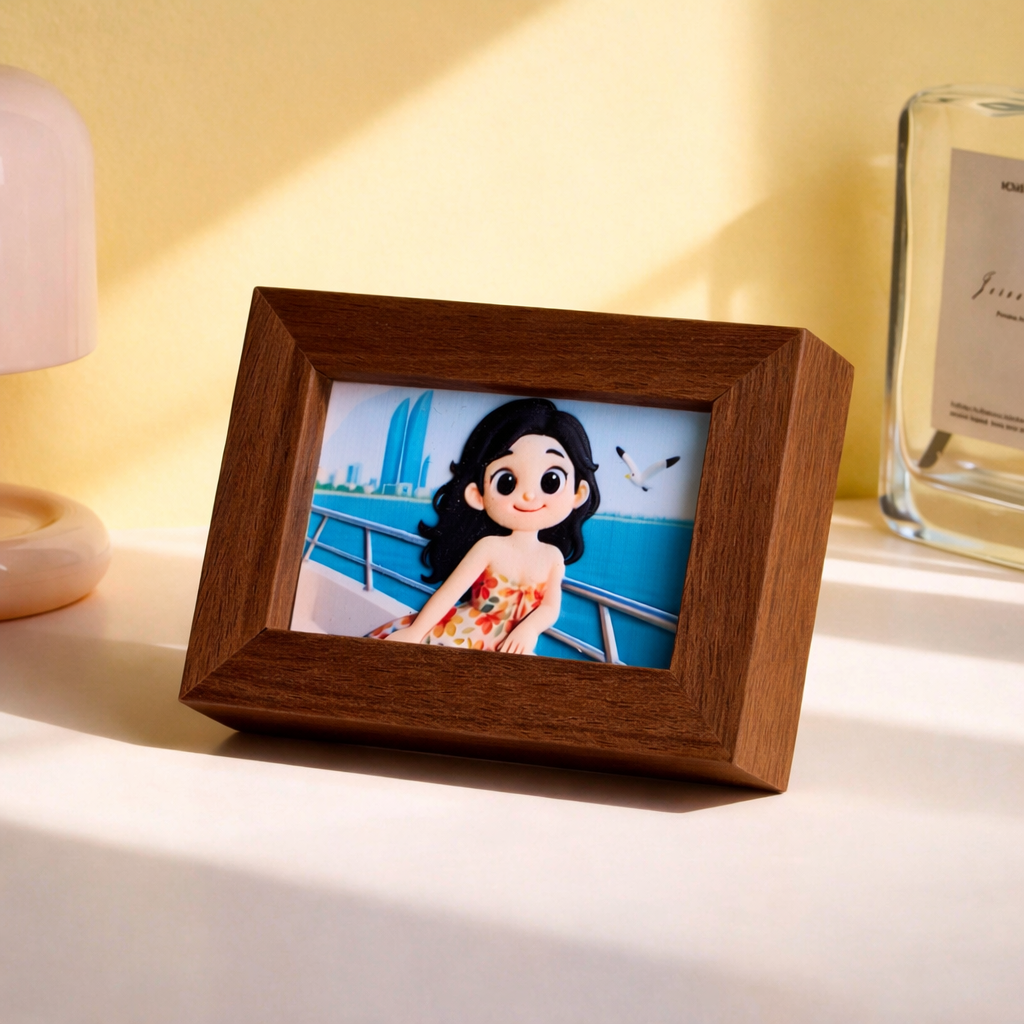 Custom 3D Relief Photo Frame Sculpted Photo Cartoon Style Personalized Photo Gift for Couples Valentines Day Anniversary Decor