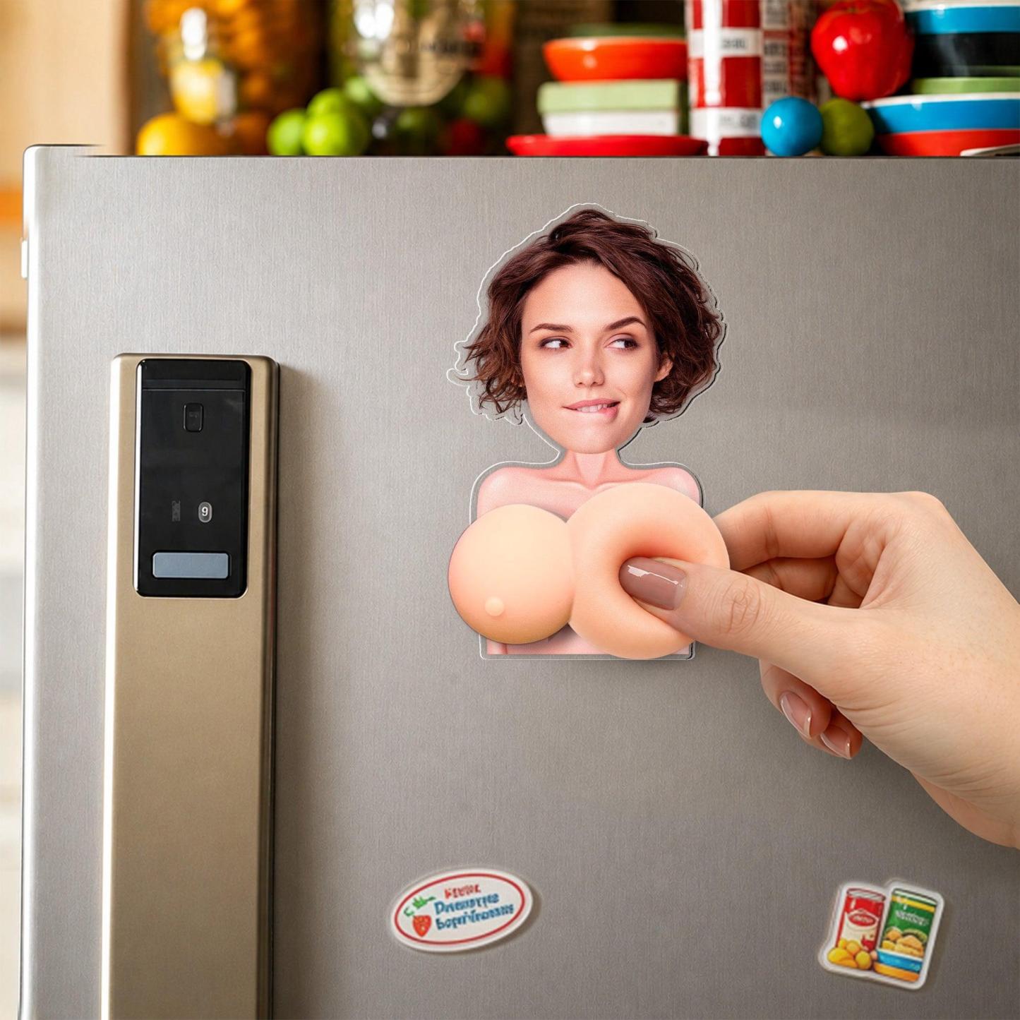 Personalisierter Kühlschrankmagnet, Lustiges Jubiläumsgeschenk, Gesicht Hochladen, Freches Geschenk Für Ihn - 