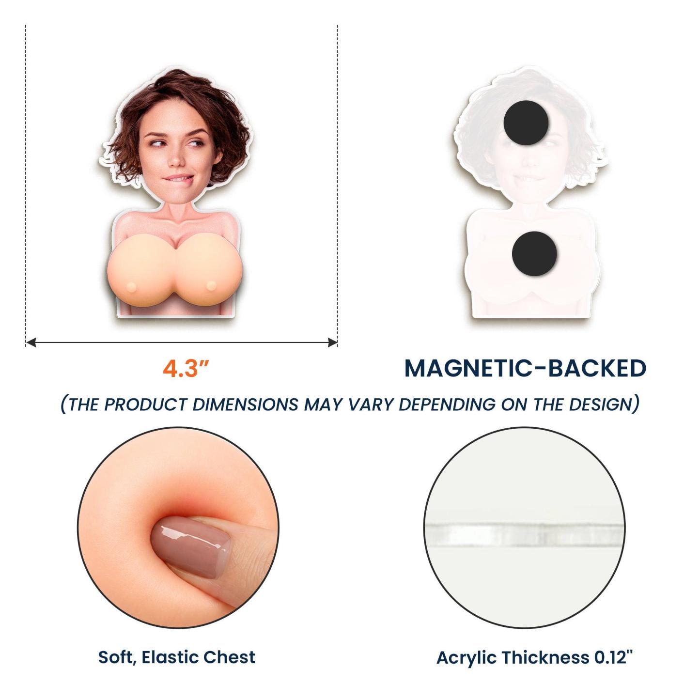 Personalisierter Kühlschrankmagnet, Lustiges Jubiläumsgeschenk, Gesicht Hochladen, Freches Geschenk Für Ihn - 