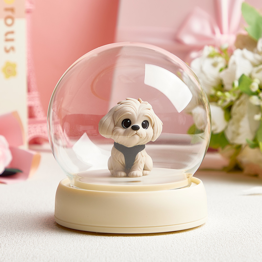 Custom 3D Action Figure Night Lamp from Your Photo Glass Display Dome Auto Sensor Home Decor for Boyfriend, Girlfriend or Anniversary